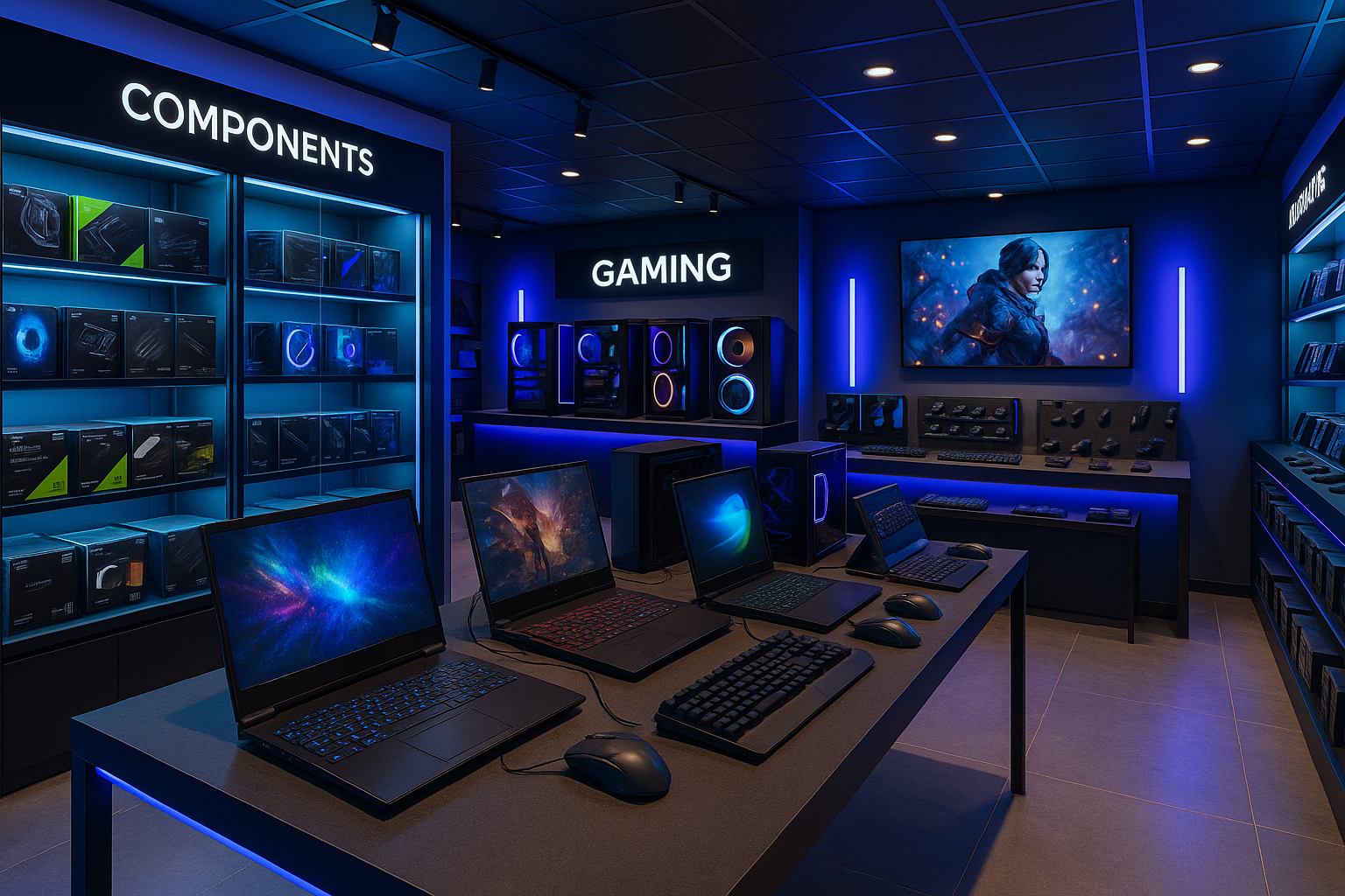 negozio di computer e videogiochi
